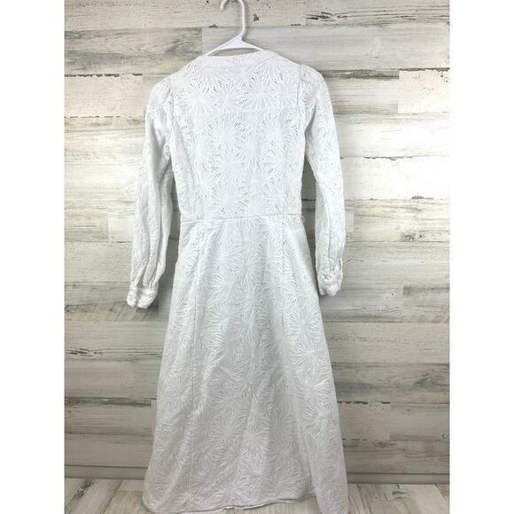 MICHAEL Michael Kors Women’s XXS Palm Eyelet Button Up Lace Midi Dress NEW - Picture 4 of 7